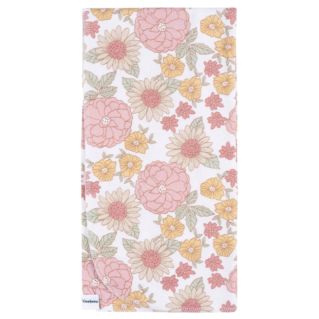 4 pack Flannel Receiving Blanket - Retro Floral