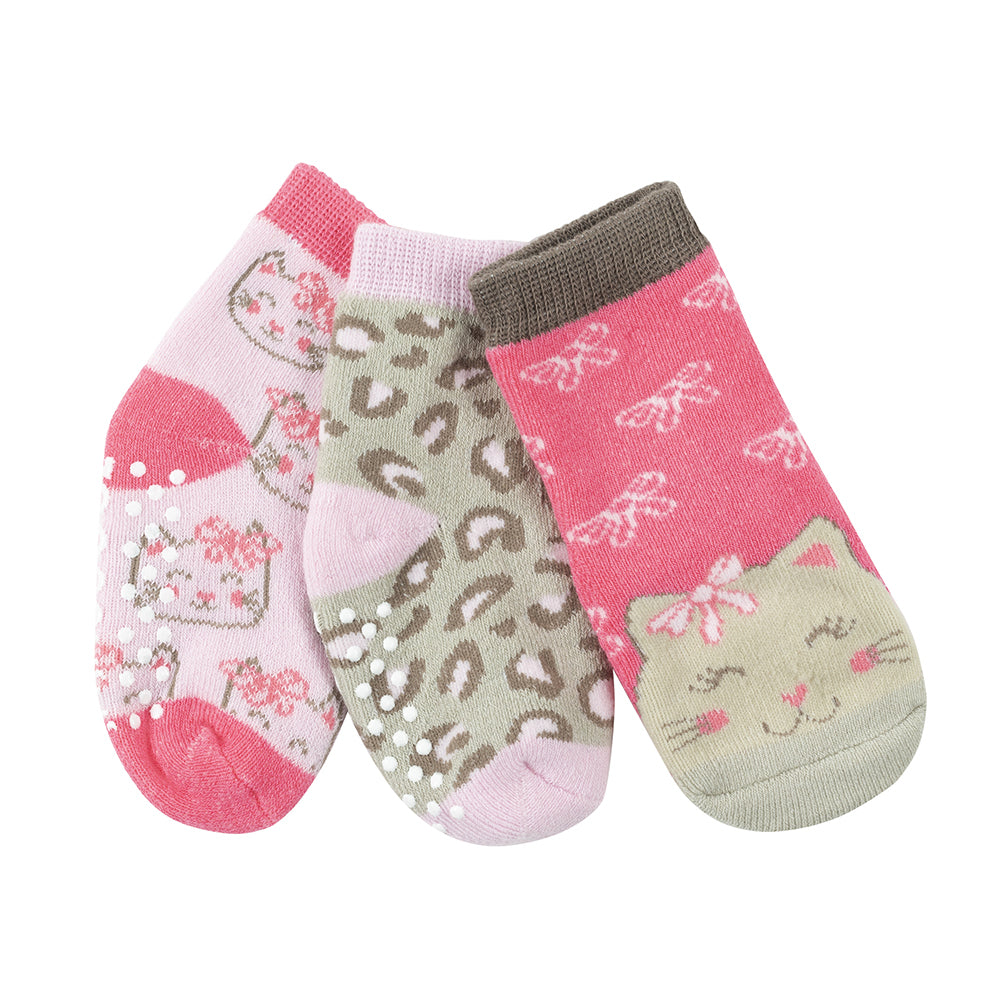 ZOOCCHINI - 3pair Comfort Terry Socks Kallie the Kitty 0-24M Comfort Terry Socks Set - 3 Pair -  Kallie the Kitty 0-24M 810608030695