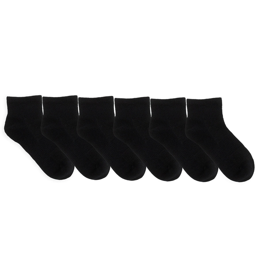 Robeez - Core 6 Pack Kids Socks-Solid QTR Black-8-9.5(6-10Y) 6pk Kids Socks - Solid QTR Black 730838929227