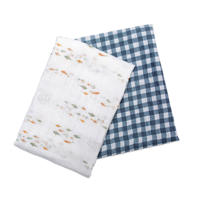 2pk Cotton Muslin Swaddle Blanket - 40x40