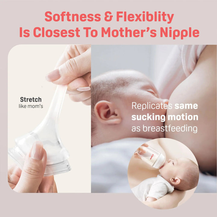 Glass Bottle 8oz with M Nipple (3M+)