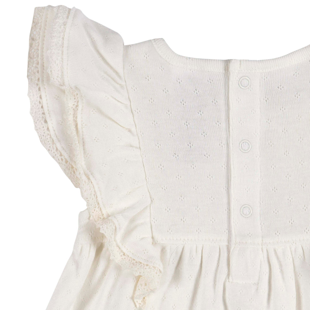 2pc Dress + Diaper Set Girl - Ivory