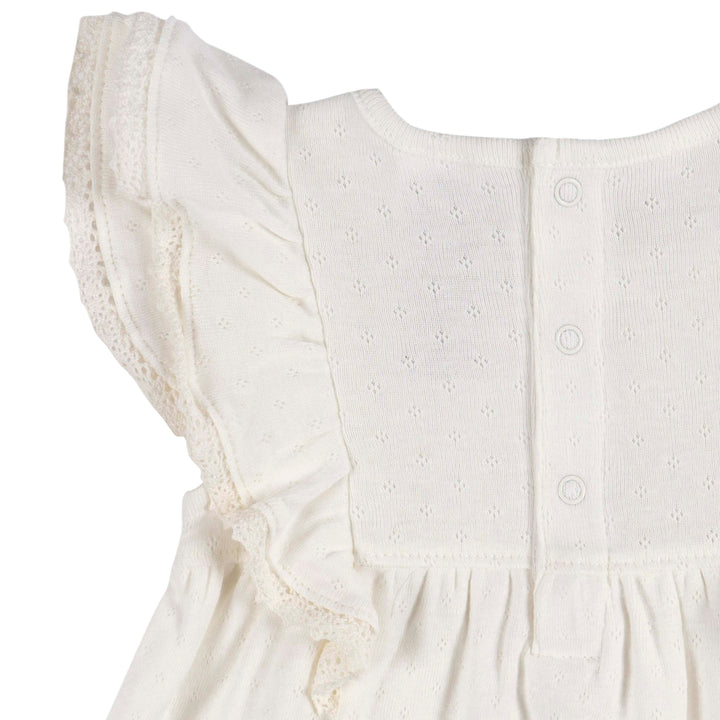 2pc Dress + Diaper Set Girl - Ivory