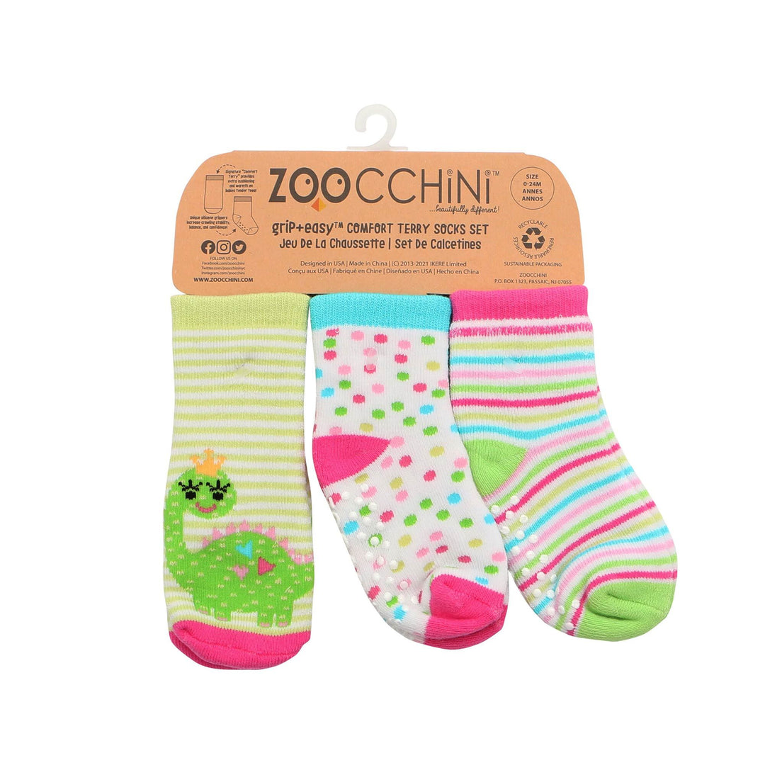 Comfort Terry Socks Set - 3 Piece - Dai the Dinosaur