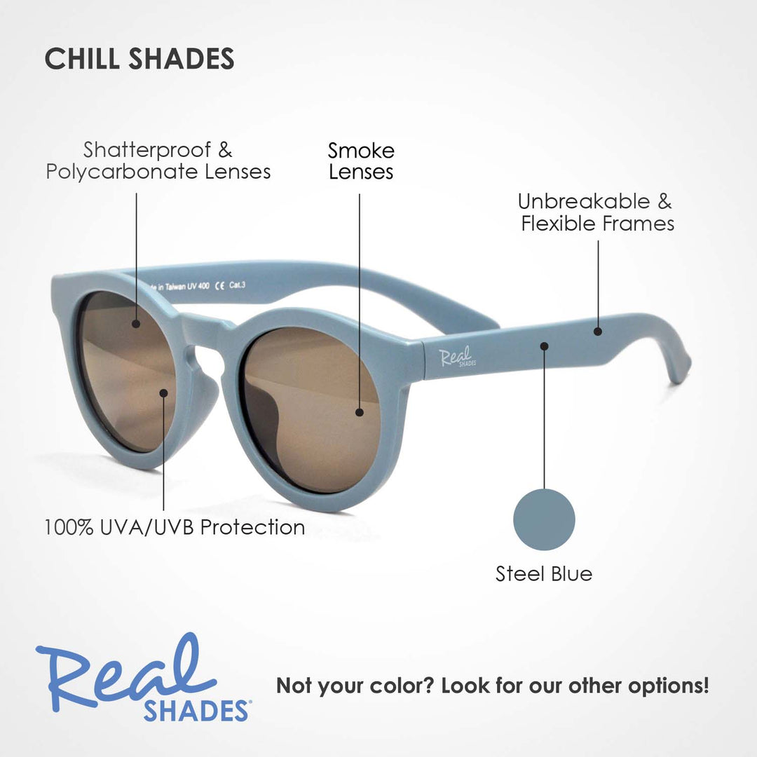 Chill Unbreakable UV  Fashion Sunglasses, Steel Blue