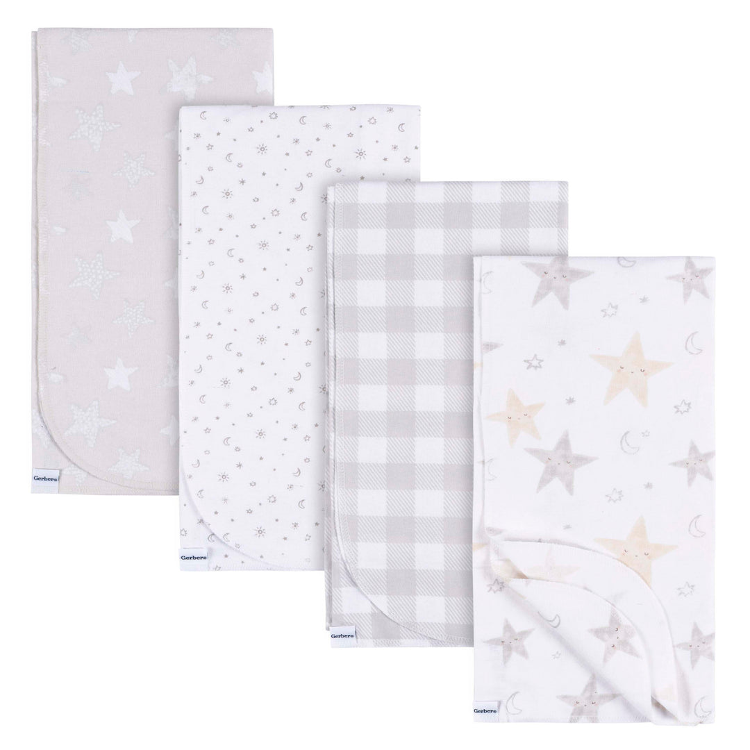 Gerber - OP2304 - 4pk Flannel Receiving Blanket - Celestial 4-Pack Flannel Receiving Blanket - Celestial 013618469275