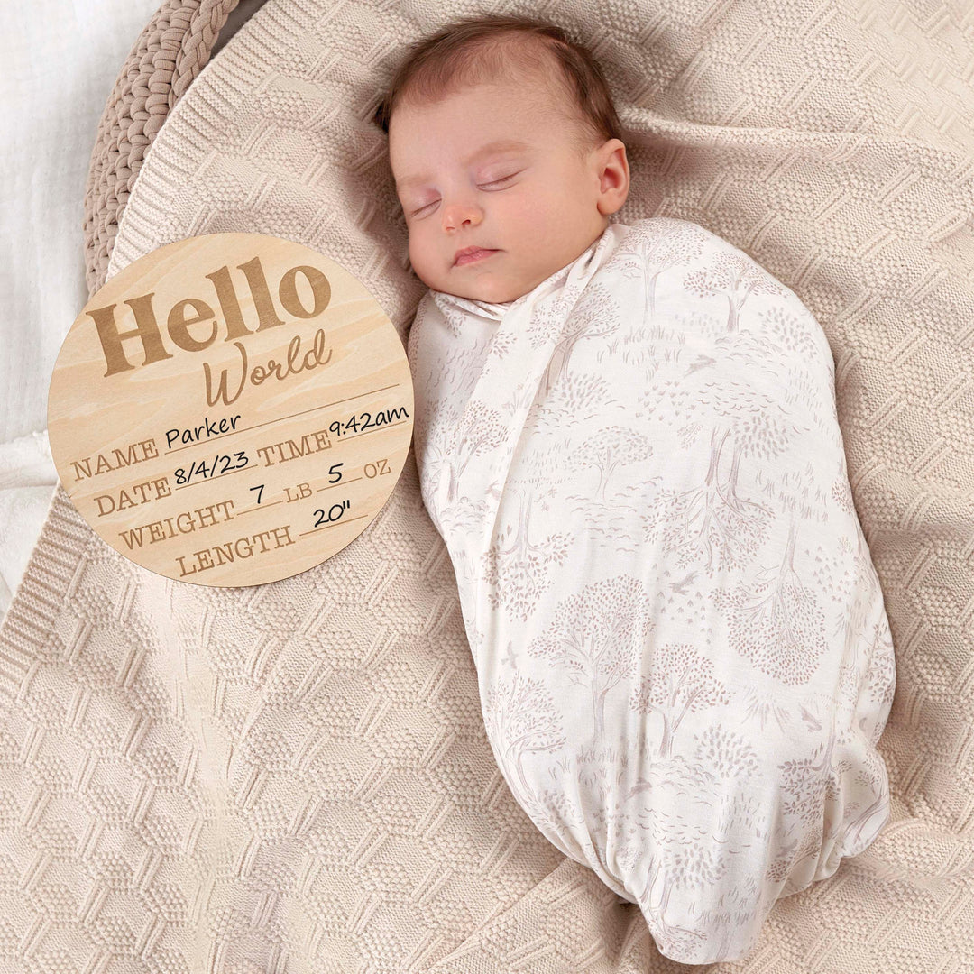 Just Born by Gerber Baby Birth Announcement Board - WOOD