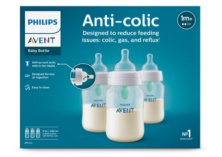 Anti-colic Baby Bottle with AirFree Vent - 9oz - 3 pack