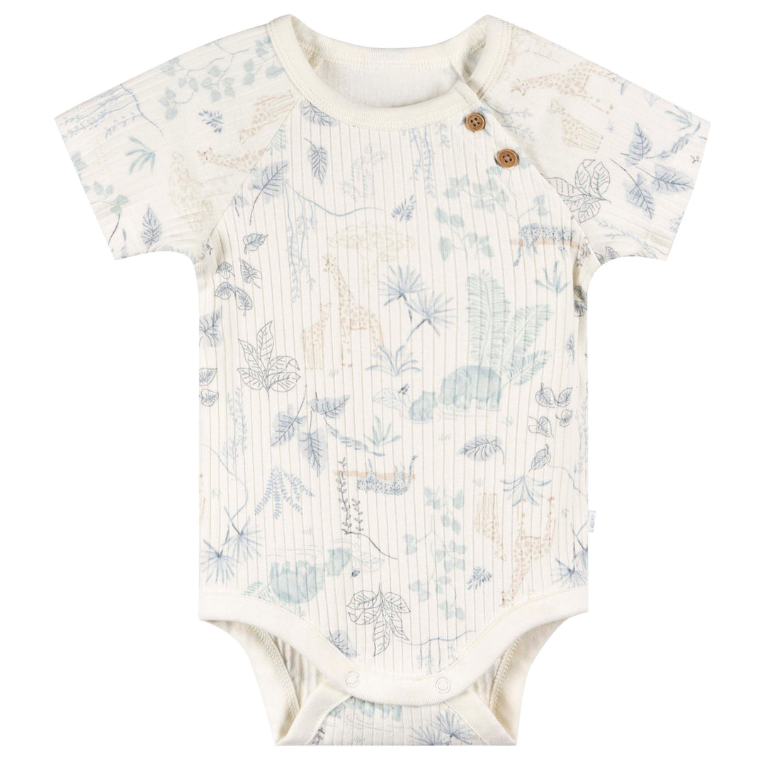 Just Born by Gerber Baby Boy 3-Pack Bodysuits - BLUE