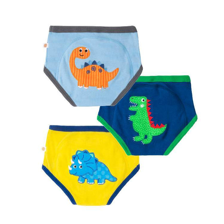 ZOOCCHINI - Organic Potty Training Pants Jurassic Pals 2T-3T Organic Cotton 3 Piece Potty Training Pants - Jurassic Pals 855409006098