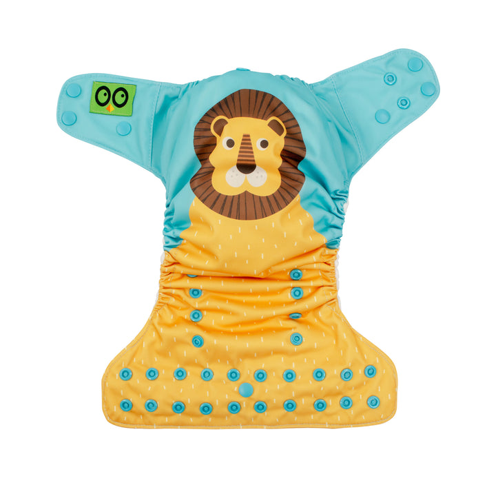 One Size Reusable Pocket Diaper with 2pk Insert - Leo the Lion