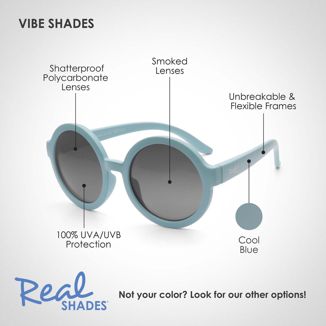 Vibe Unbreakable UV  Fashion Sunglasses, Cool Blue