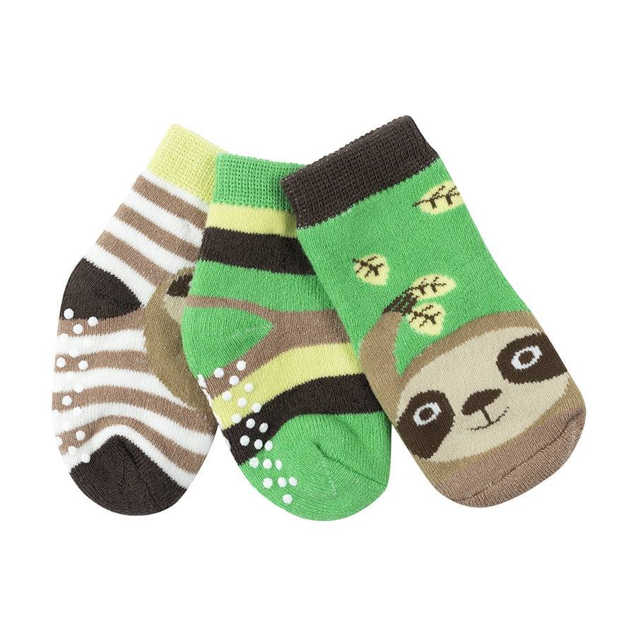 ZOOCCHINI - 3pair Comfort Terry Socks Silas the Sloth 0-24M Comfort Terry Socks Set - 3 Pair -  Silas the Sloth 0-24M 810608030664