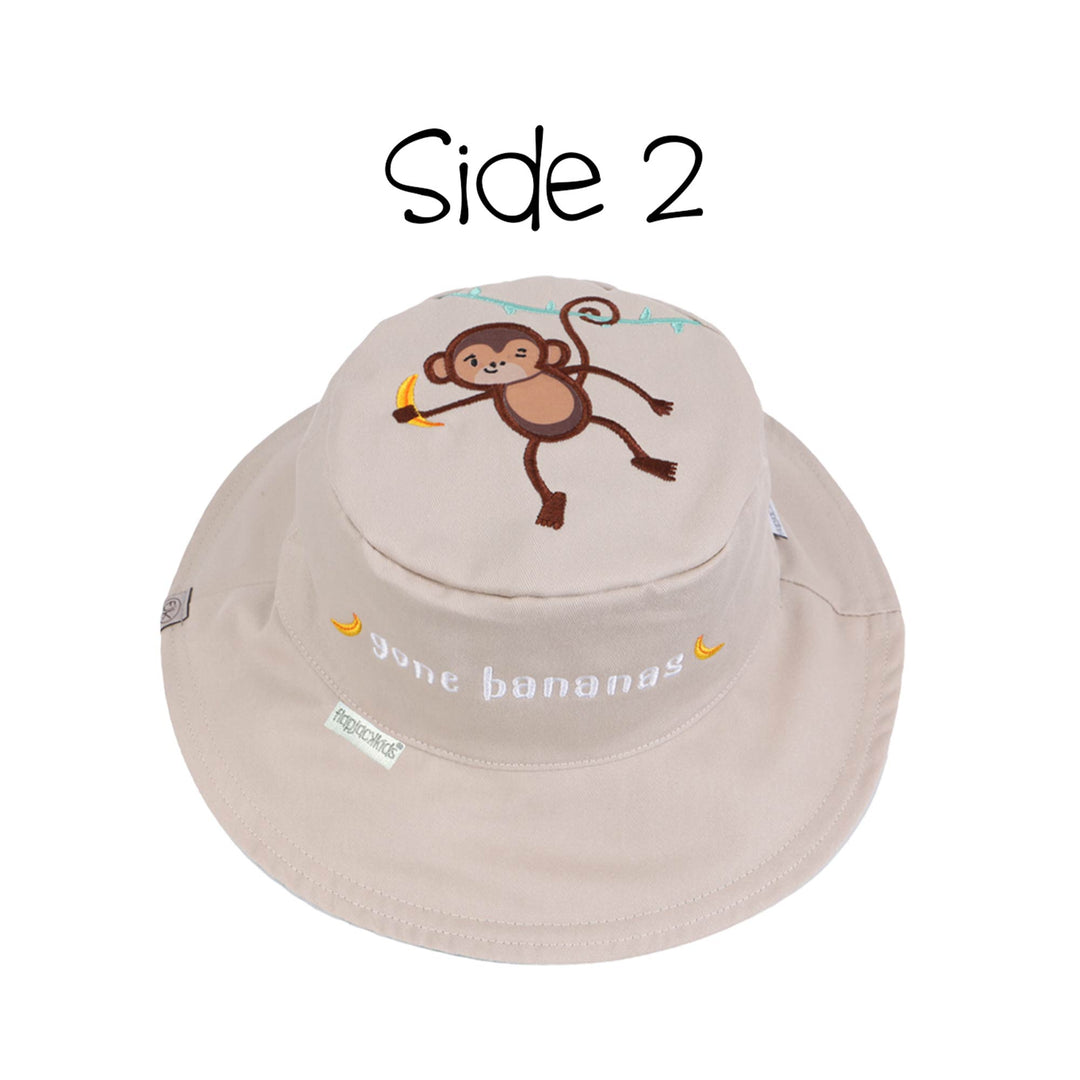 Reversible Kids UPF50+ Sun Hat - Lion/Monkey