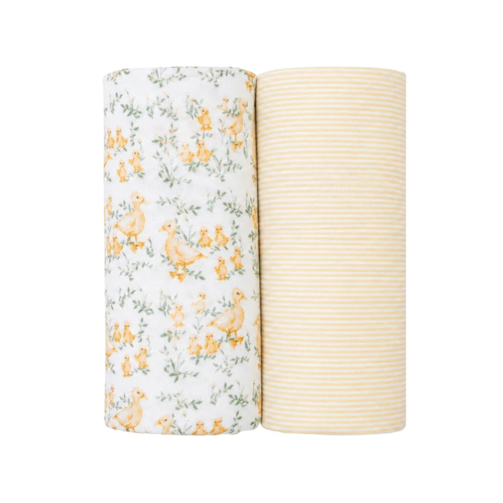 Lot de 2 couvertures d'emmaillotage en mousseline de coton - 40 x 40