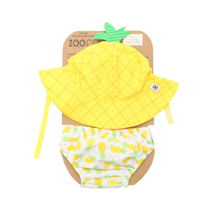 UPF50+ Baby Swim Diaper & Sun Hat Set