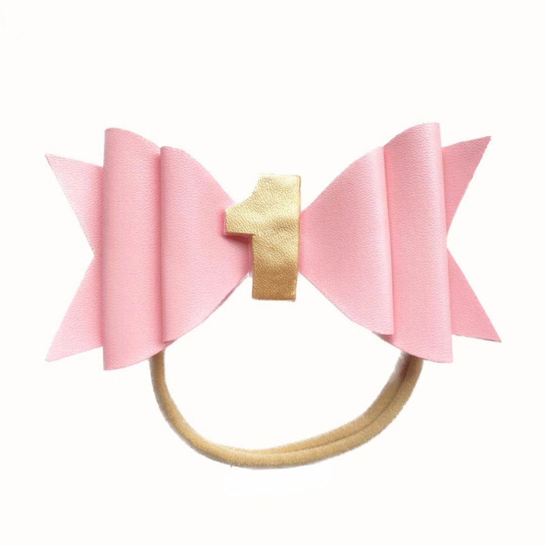 First Birthday Headband - Pink Hair Bow