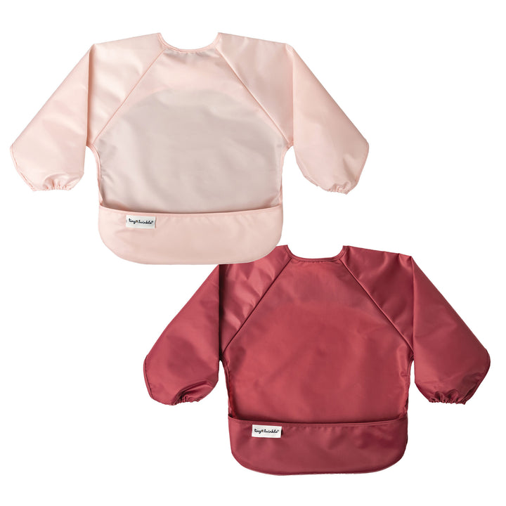 Tiny Twinkle - Full Sleeve Bib 2pk - Rose, Burgundy 6-24M Mess-proof Full Sleeve Bib 2 Pack - Rose, Burgundy 810027533036