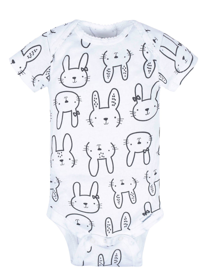 8-Pack Baby Girls Bunny Onesies® Bodysuits