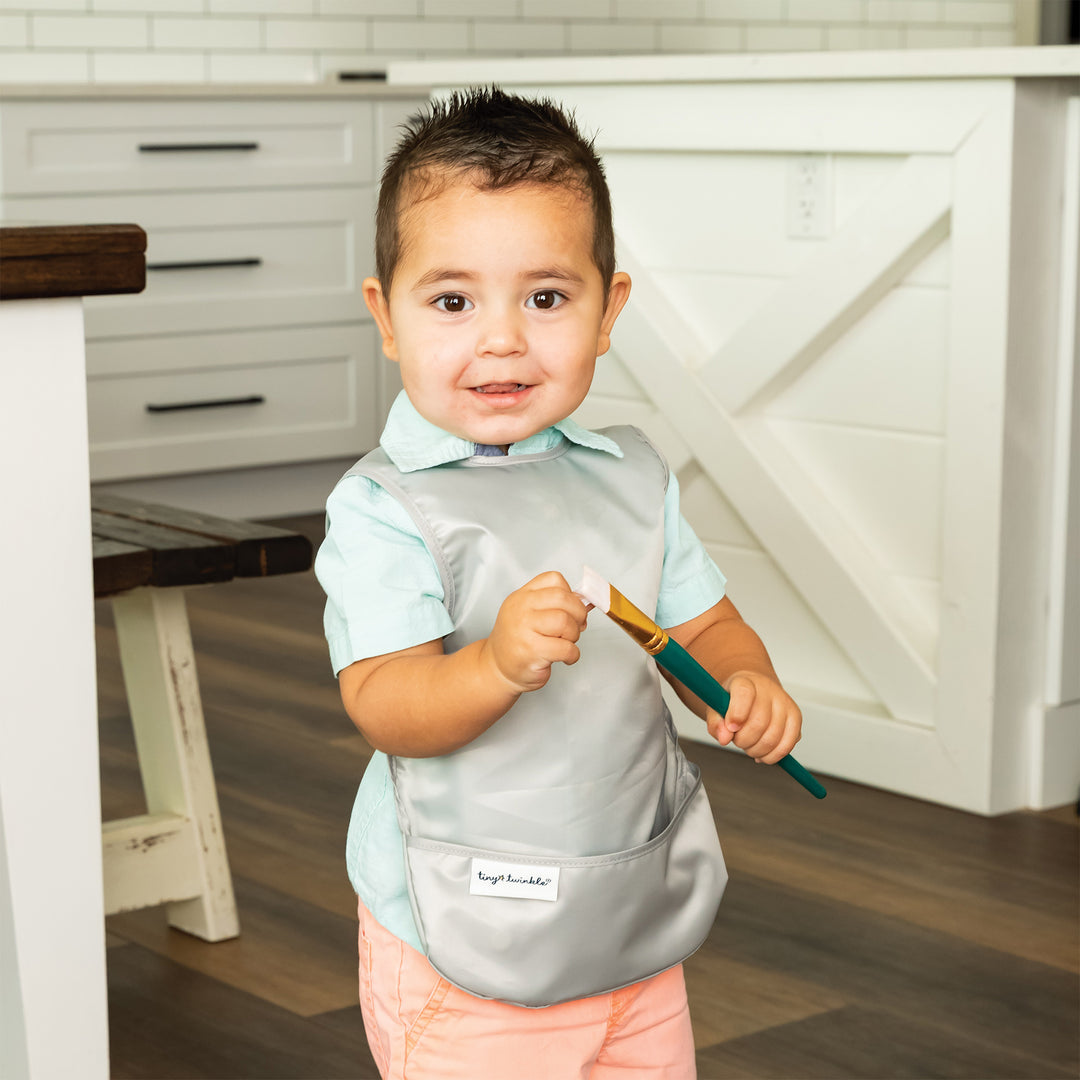 Mess-proof Apron Bib 2 Pack - Grey, Indigo