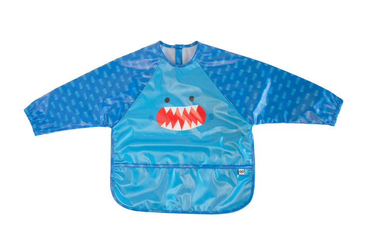 d - ZOOCCHINI - Sleeved Bib - Art Smock - Sherman the Shark Sleeved Bib  Art Smock - Sherman the Shark 810608032996