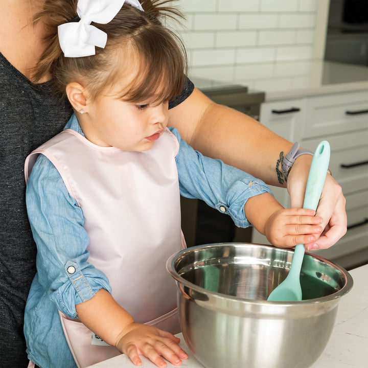 Mess-proof Apron Bib 2 Pack - Rose, Burgundy (No Ruffles