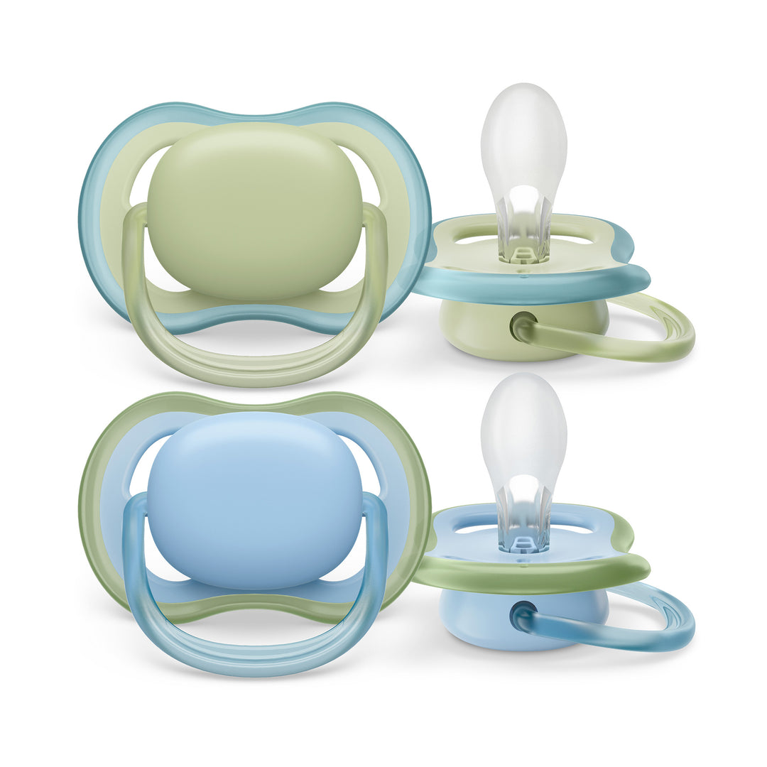 Ultra Air Pacifier - 0-6m - Pastel Green + Celestial Blue - 2 pack