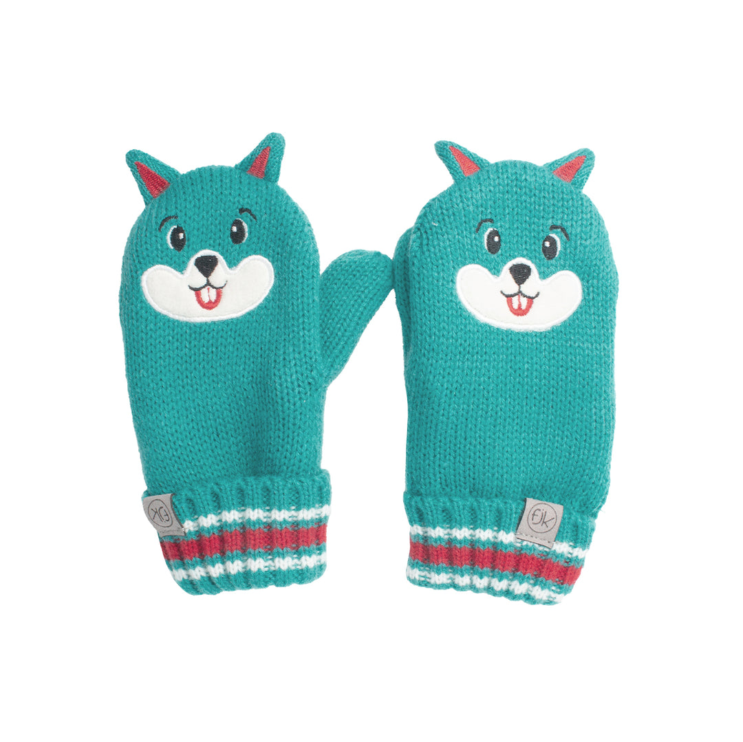 FlapJackKids - Baby Knitted Mittens - Squirrel - Small 0-2Y Baby Knitted Mittens - Squirrel 990006502403