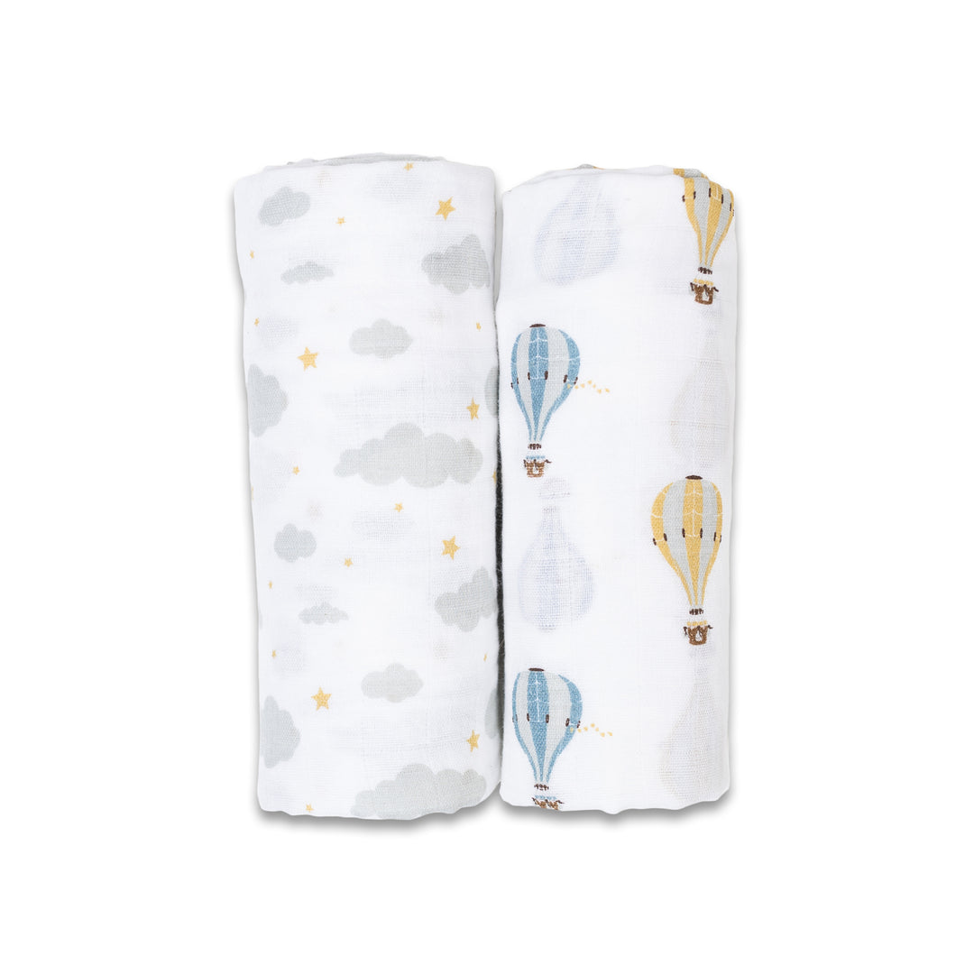 Lulujo - Vintage - 2pack Swaddle - Hot Air Balloon Vintage - 2 Pack Swaddle - Hot Air Balloon 628233451774