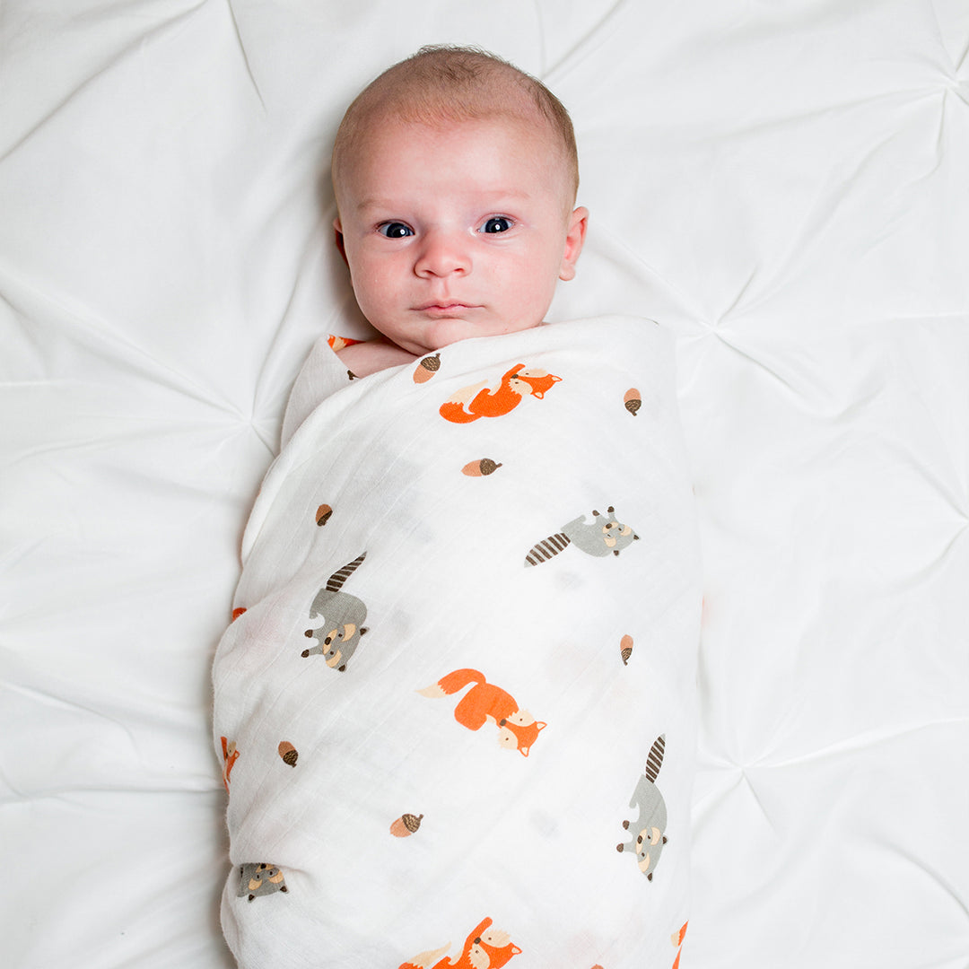 Cotton Muslin Swaddle Blanket - Forest Friends