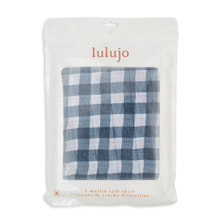 Crib Sheet - Boho - Navy Gingham