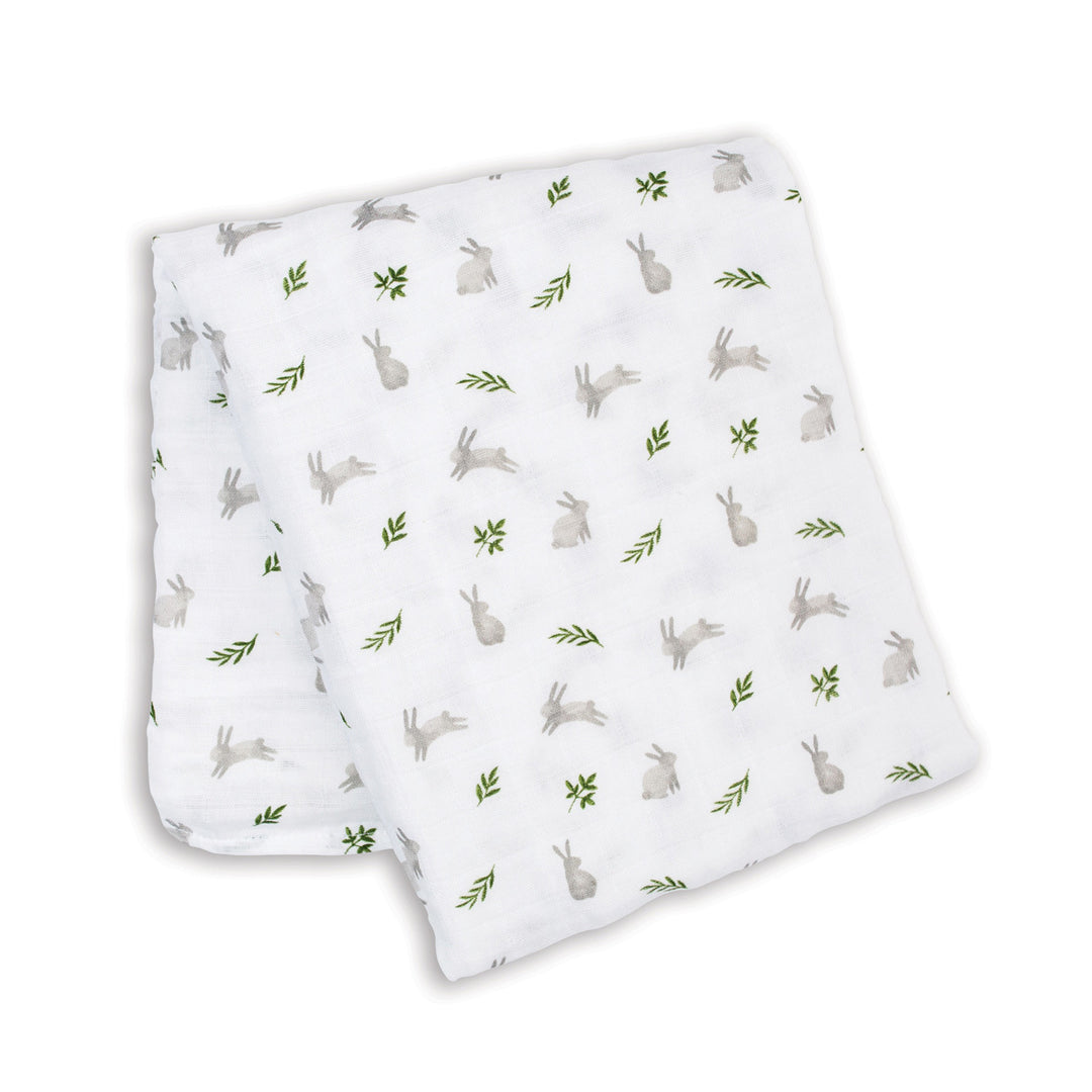 Swaddle Blanket Muslin Cotton LG- Bunnies