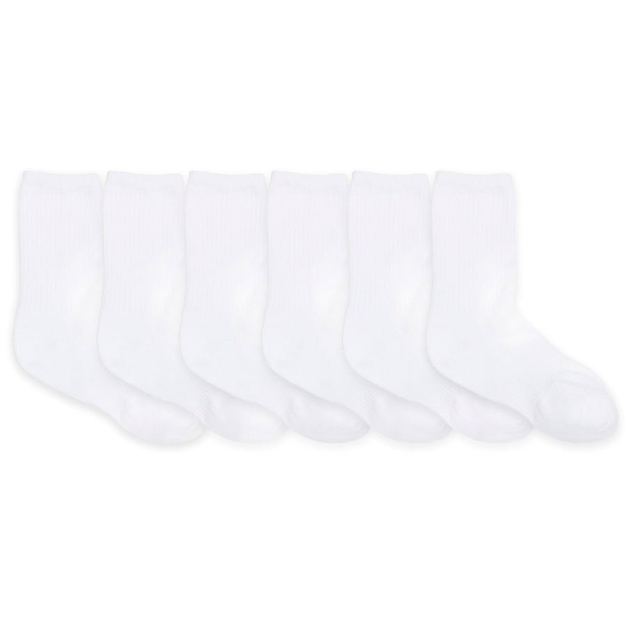 Robeez - Core-6 Pack Kids Socks-Solid CREW White-6-7.5(2-4Y) F21 - 6 Pack Kids Socks - Solid CREW White 730838917729