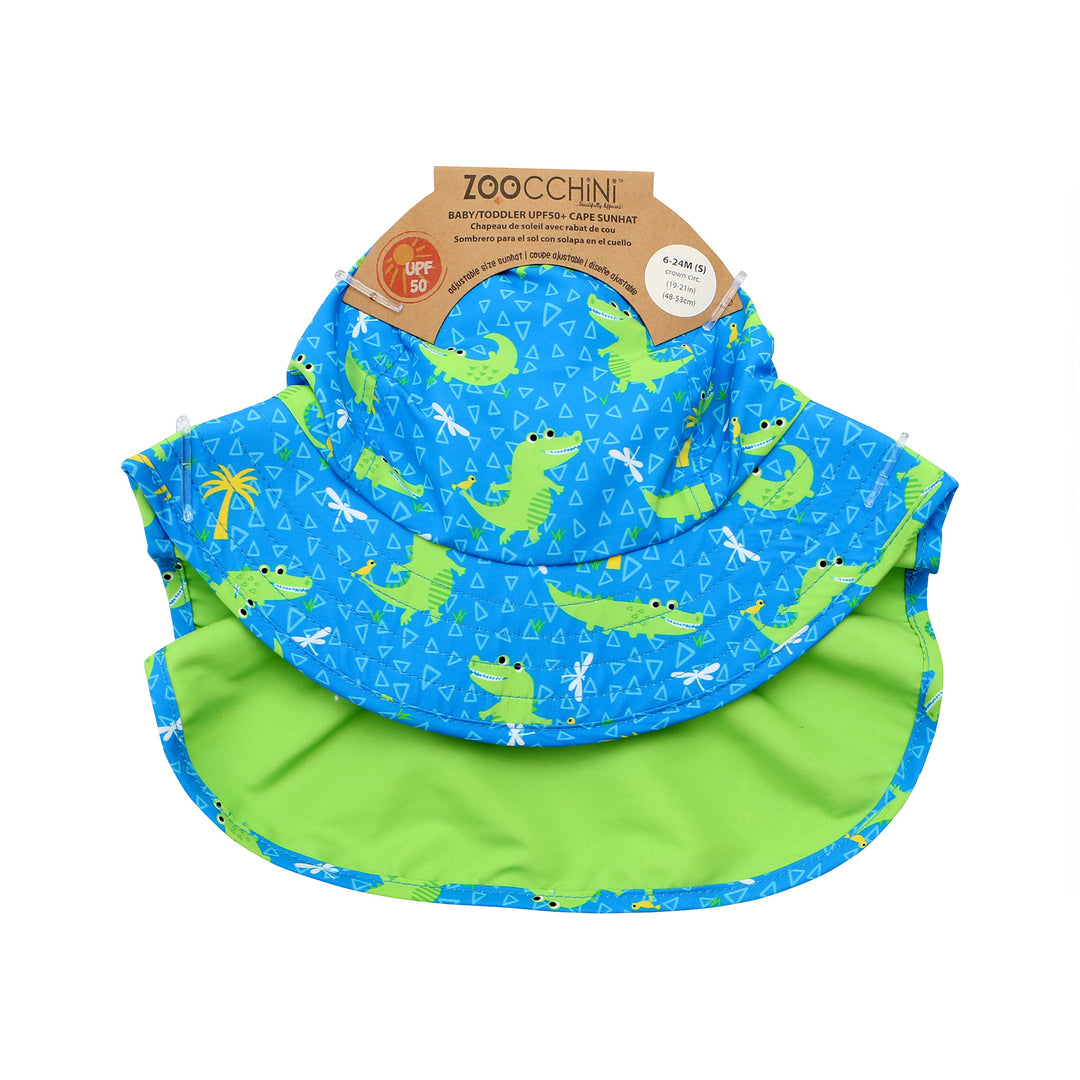 UPF50+ Baby-Toddler Cape Sun Hat - Alligator