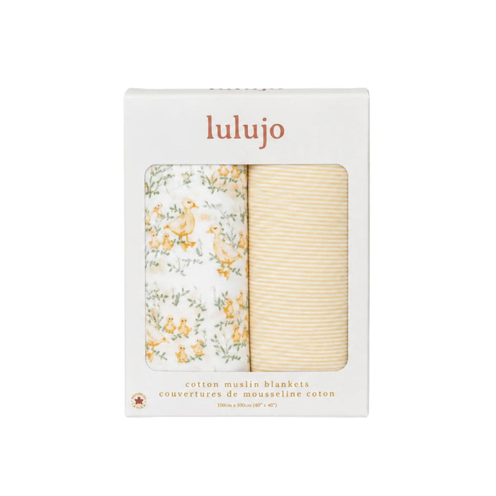 Lot de 2 couvertures d'emmaillotage en mousseline de coton - 40 x 40