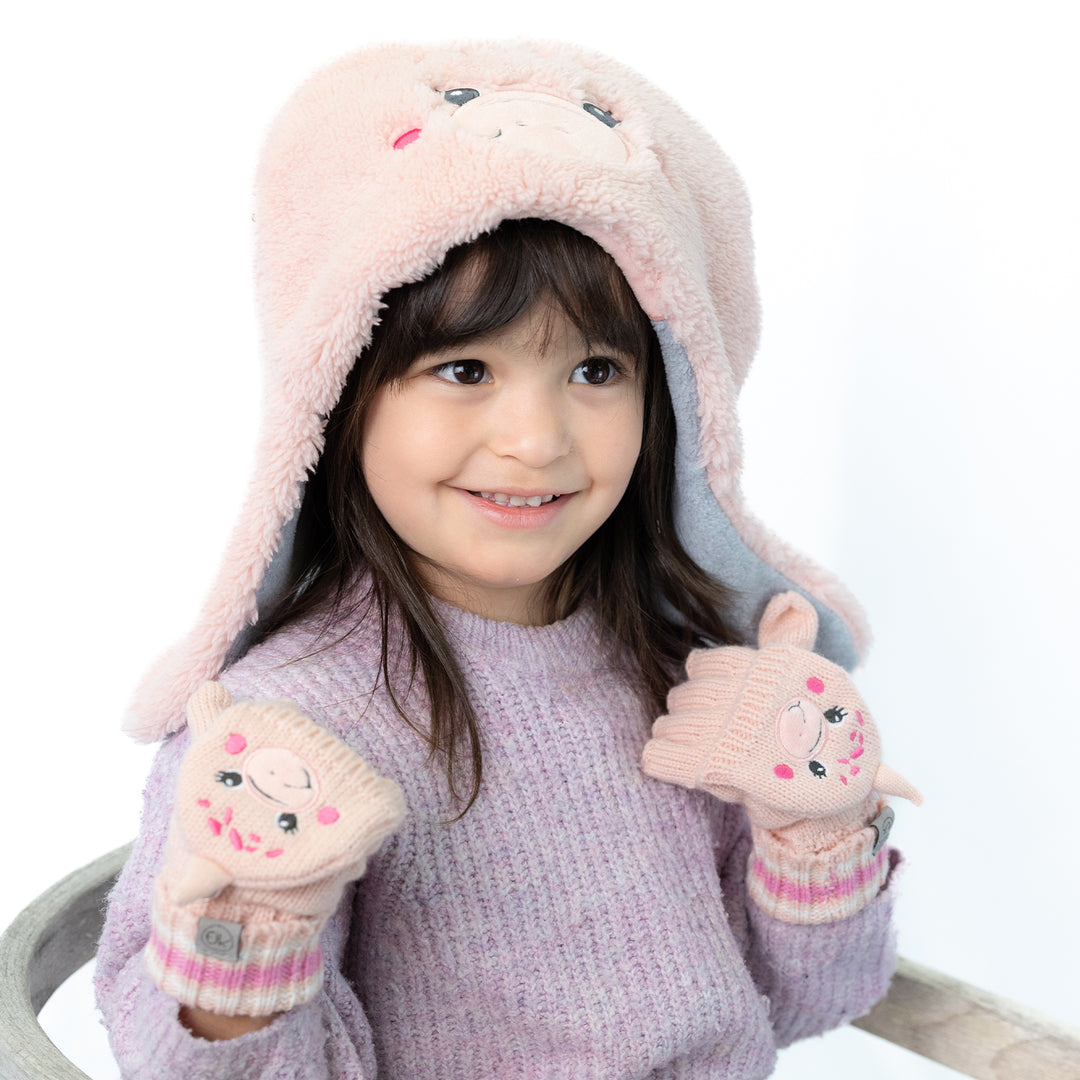 Reversible Sherpa Hat - Dino Pink