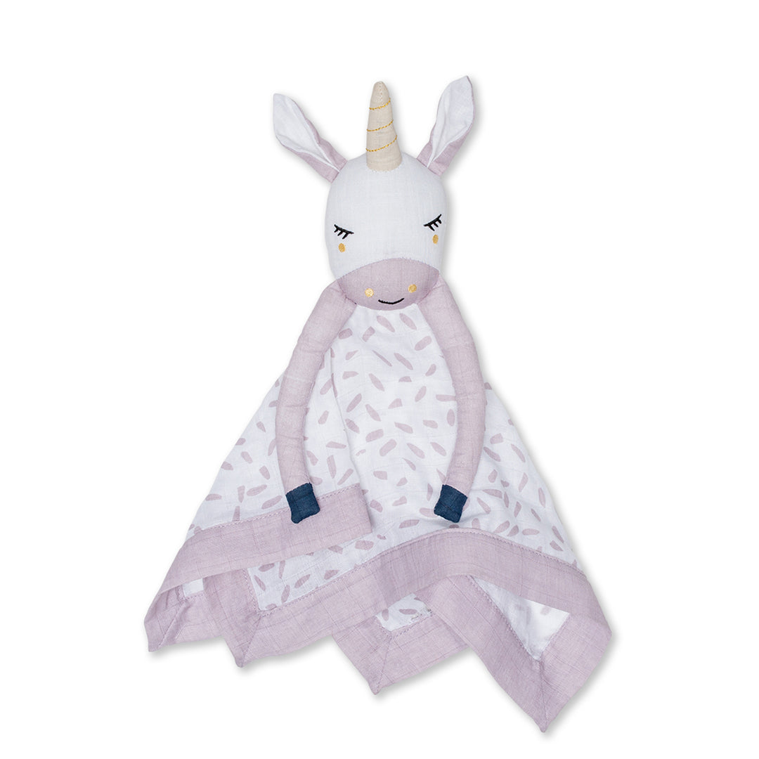 d - Lulujo - Lovey Muslin Cotton - Unicorn Cotton Muslin Lovey - Unicorn 628233459091