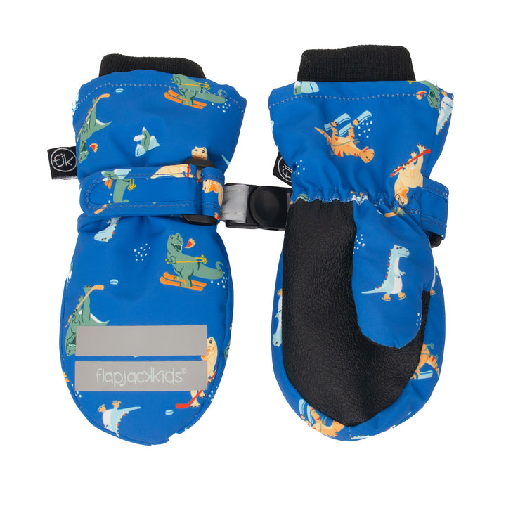 FlapJackKids - Water Rplnt SkiMittens Dino on Ice S 6-24M Water Repellent Ski Mittens - Dino on Ice 990006502052