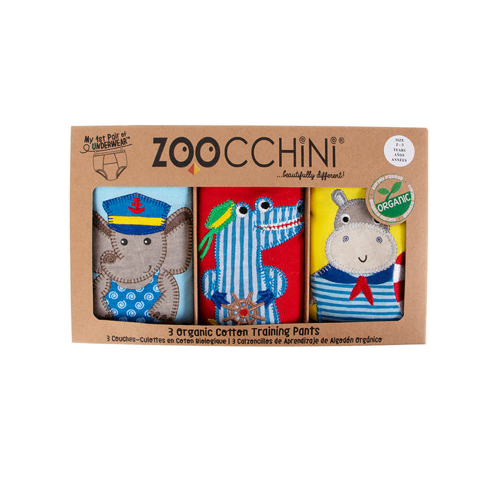 ZOOCCHINI - Org Ctn 3PC PottyTraining Pants-Maritime 3T-4T Organic Cotton 3 Piece Potty Training Pants - Maritime Mates 810608034112