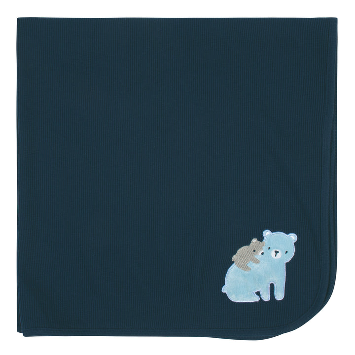 Just Born 2 Pack Baby Boys Bear Thermal Blankets