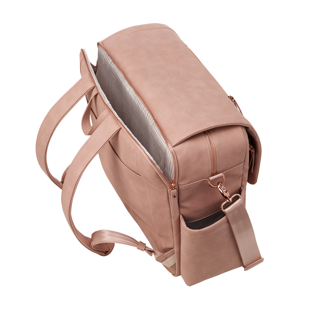 Boxy Backpack Deluxe Diaper Bag in Toffee Rose