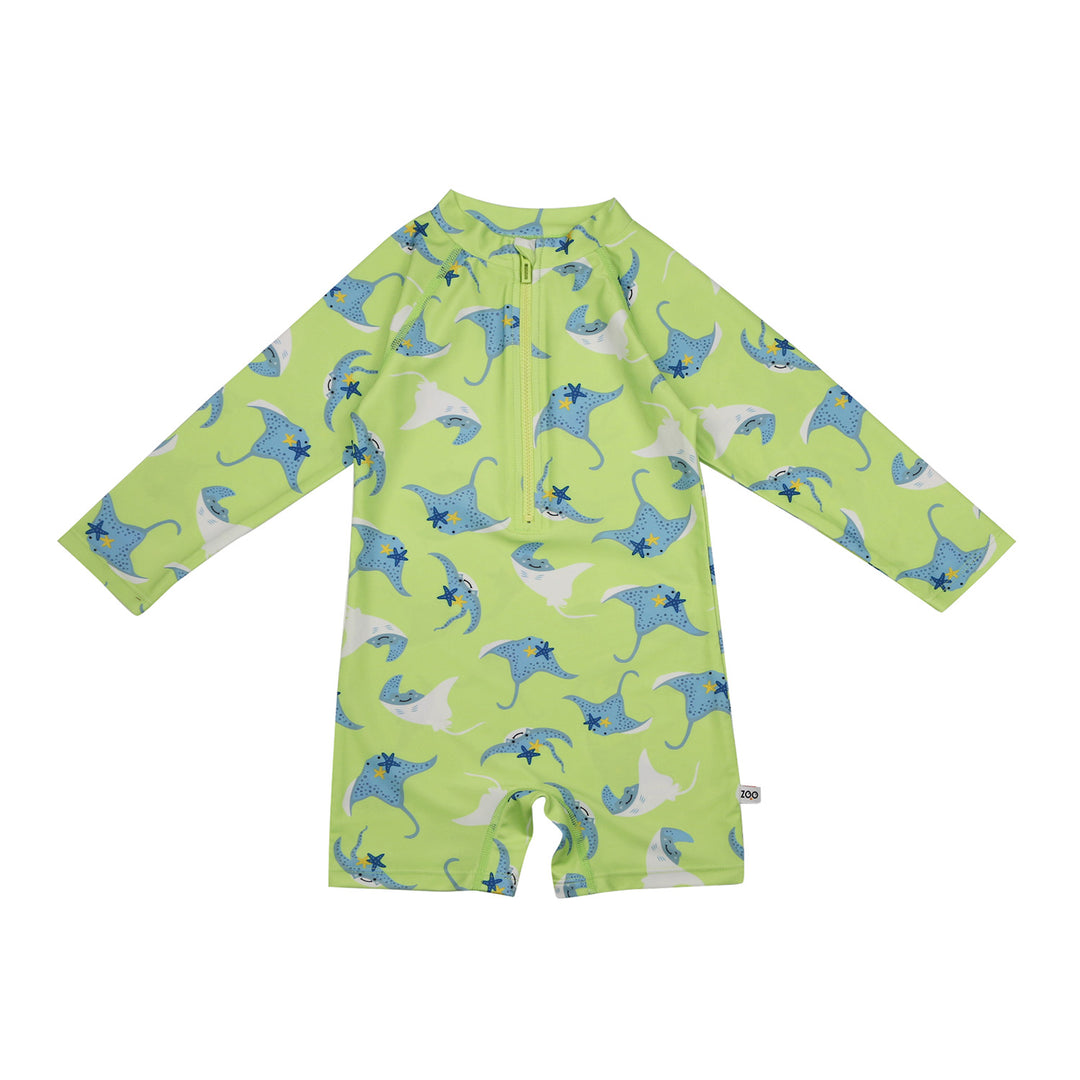 ZOOCCHINI - Rashguard 1pc Printed Swimsuit - Stingray - 4T Rashguard 1 Piece Printed Swimsuit - Stingray 810608035522