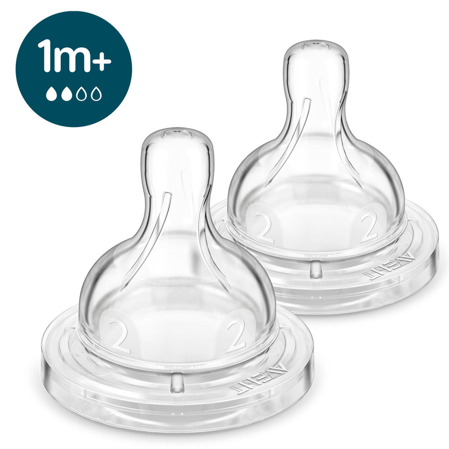 Philips Avent - Anti-colic Bottle Nipple 2pk 1m+ R SCF42227 Anti-colic Baby Bottle Flow 2 Nipple - 1M+ - 2 pack 075020093950