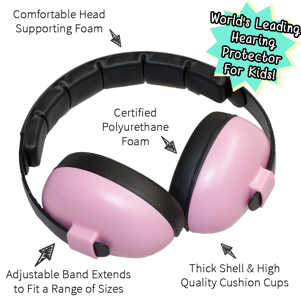 Baby Hearing Protection Earmuffs (2m+) - Petal Pink