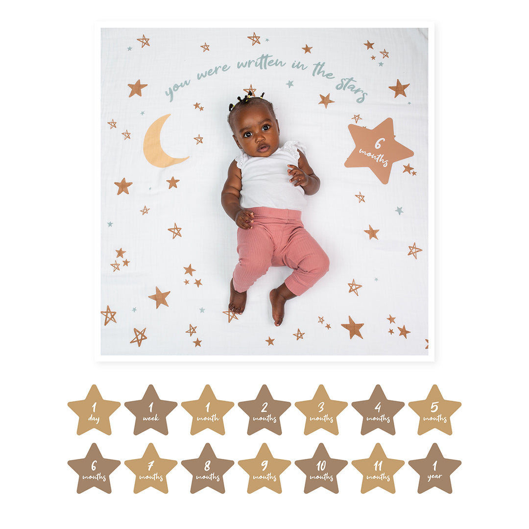 Lulujo -Baby's 1st Year Milestone Blnkt Written in the Stars Baby's 1st Year Milestone Blanket - Written in the Stars 628233455956