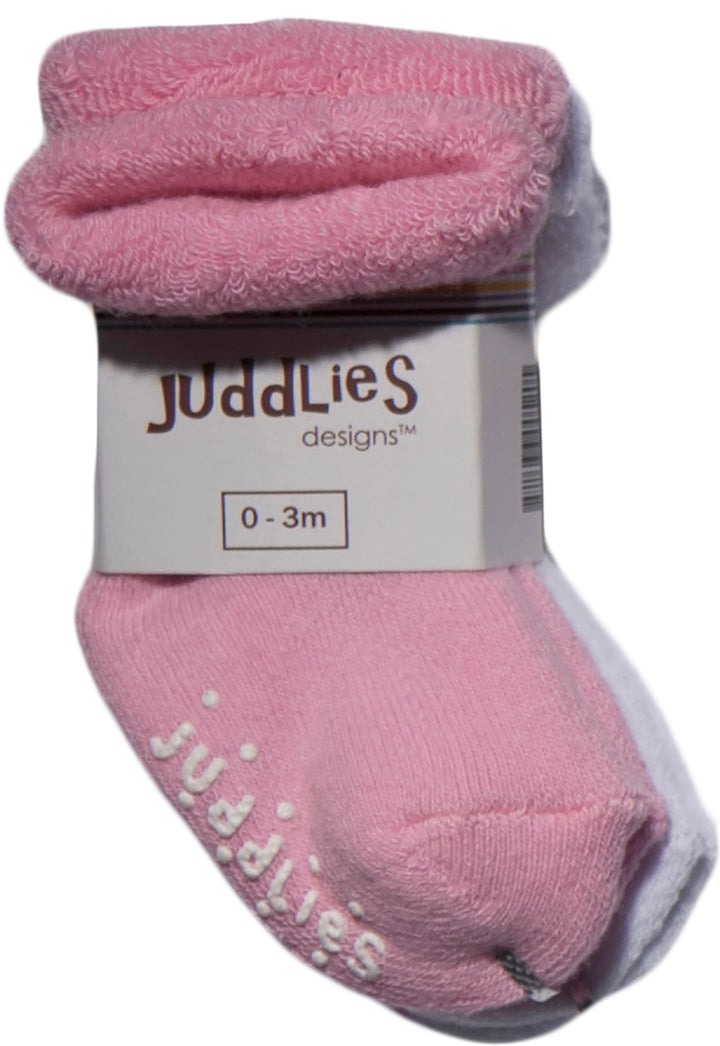 Juddlies - 2pairs Infant Socks - Pink + White 2 pack Infant Socks - Pink + White 821436005205