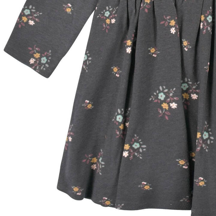 2-Pack Baby Girls Yellow Floral Long Sleeve Dresses