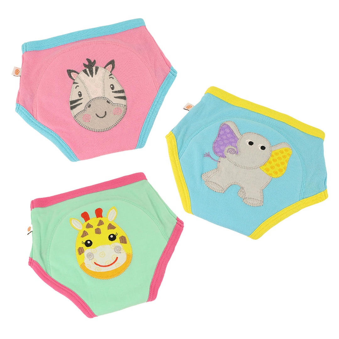 ZOOCCHINI - Organic Potty Training Pants Zoo Friends 3T-4T Organic Cotton 3 Piece Potty Training Pants - Zoo Friends 810608035362