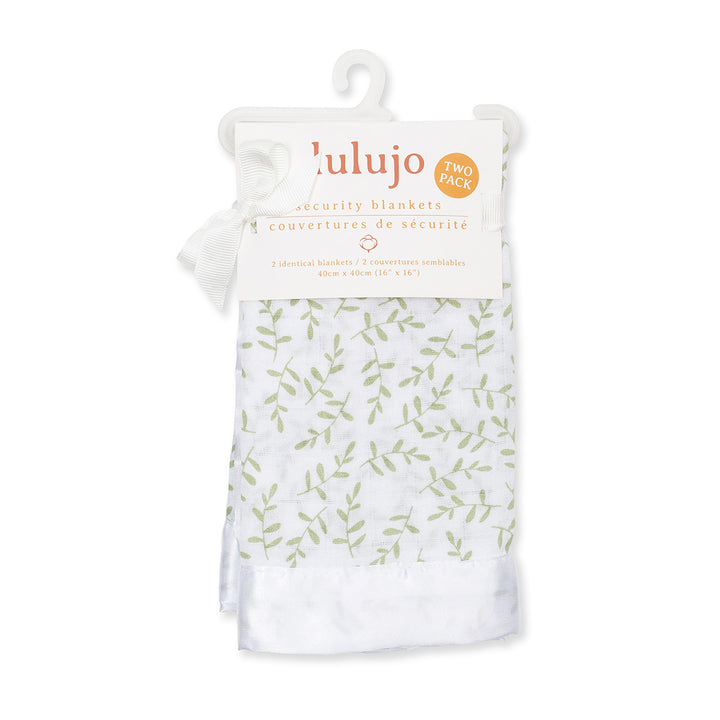 Security Blankets 2PK Muslin Cotton - Greenery