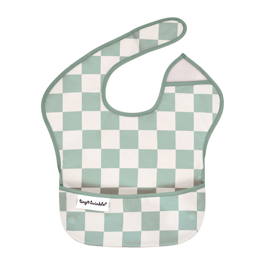 Tiny Twinkle - Mess Proof Easy Bib  - Sage Check 6-24M Mess Proof Easy Bib - Sage Check 810027536723